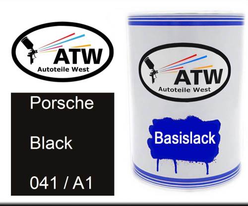 Porsche, Black, 041 / A1: 500ml Lackdose, von ATW Autoteile West.